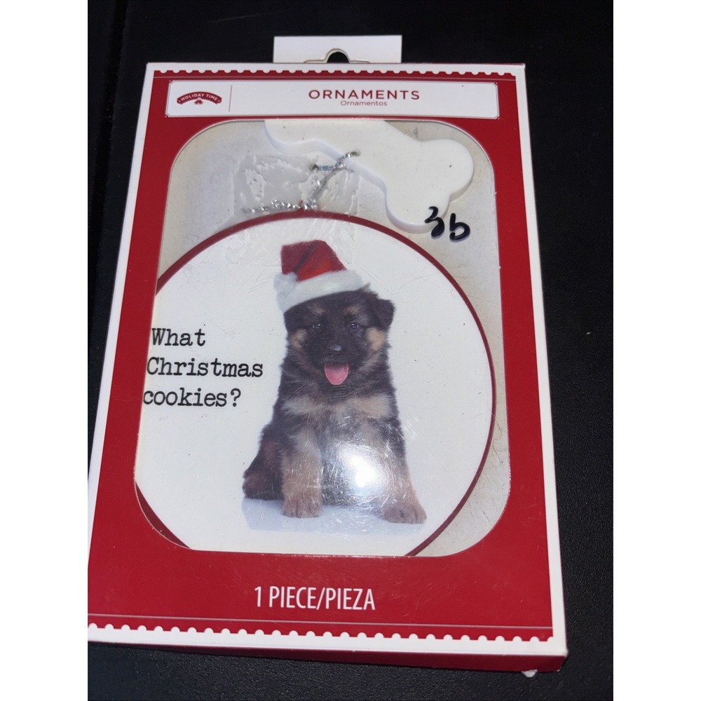 New Holiday Time Ornament "What‎ Christmas Cookies" Dog Pet